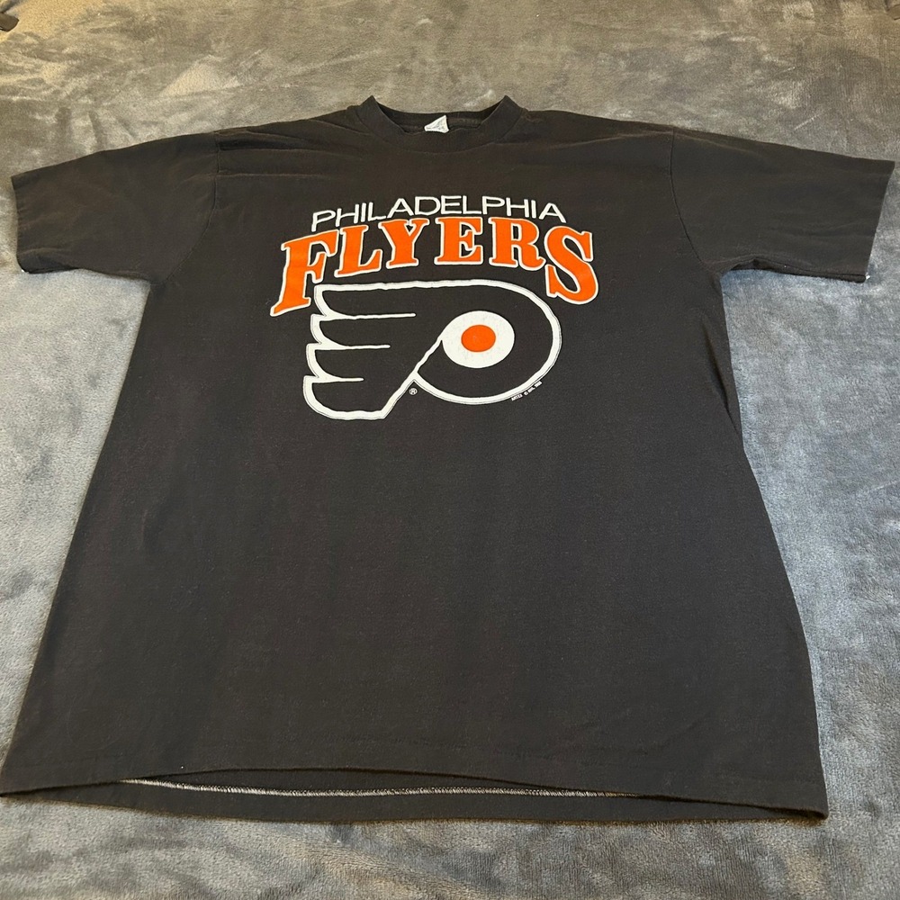 Artex Philadelphia Flyers T Shirt Mens Extra Large Black 1988 Vintage NHL Tee
